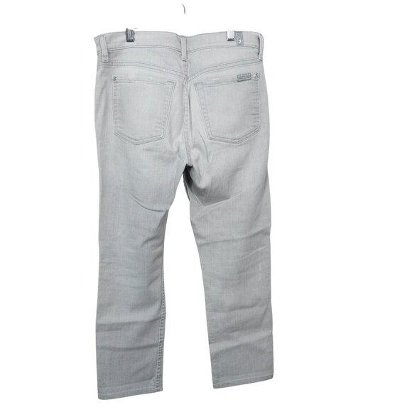 7 For All Mankind Relaxed Skinny W 27 L 25 Gray Jeans Faded - Picture 2 of 14